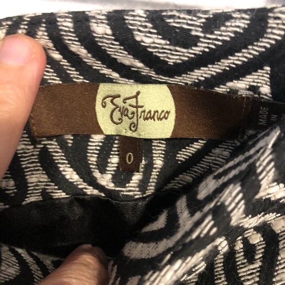 Eva Franco black white ruffled bubble skirt size 0 - Picture 6 of 8